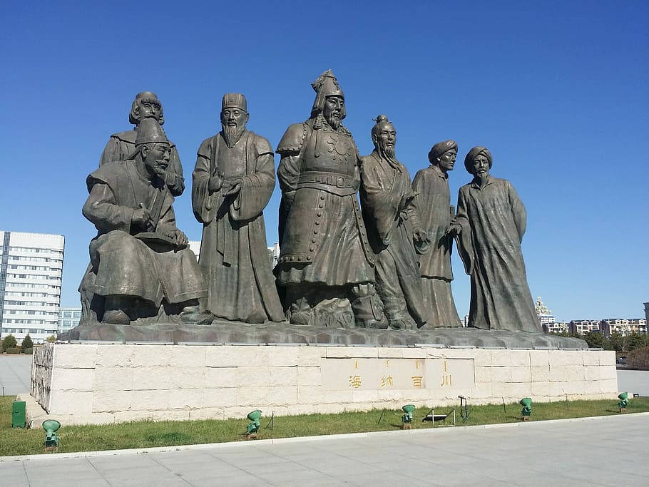 Genghiskhans Staty I Inre Mongoliet. Wallpaper