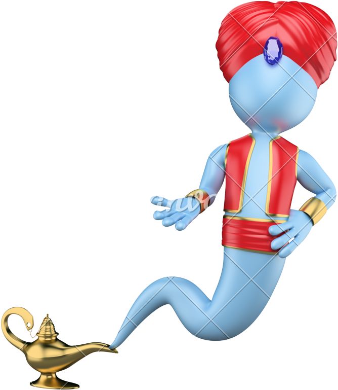 Genie Emerging From Lamp PNG