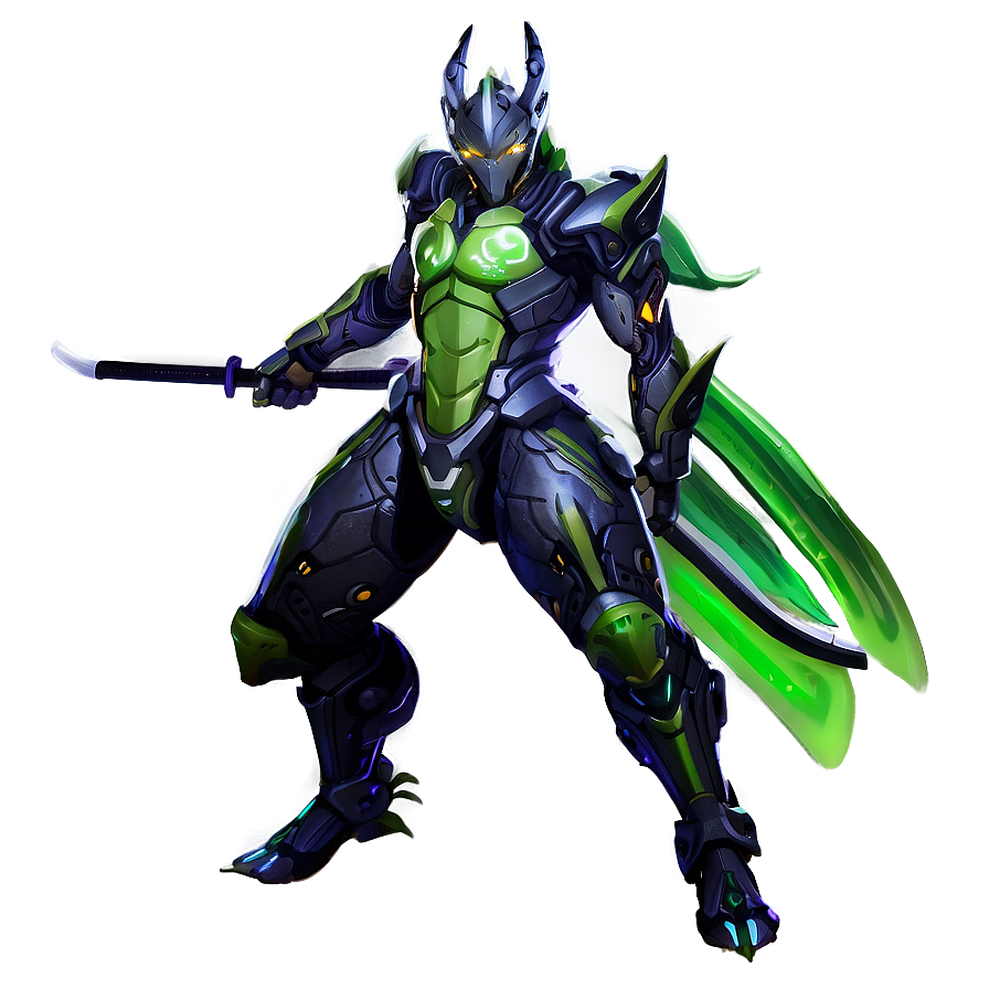 Download Genji Green Dragon Png Oao | Wallpapers.com