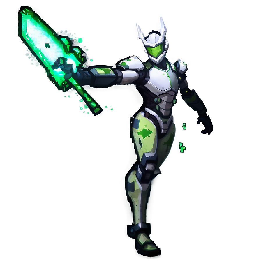 Genji Pixel Spray Png Mmw PNG