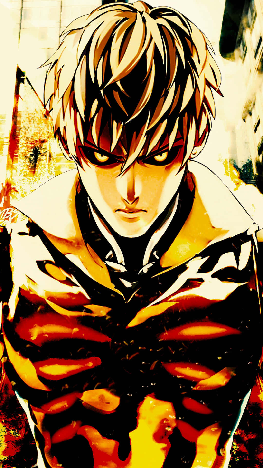 Mighty Genos, the Cyborg Demon Cyborg in Action Wallpaper