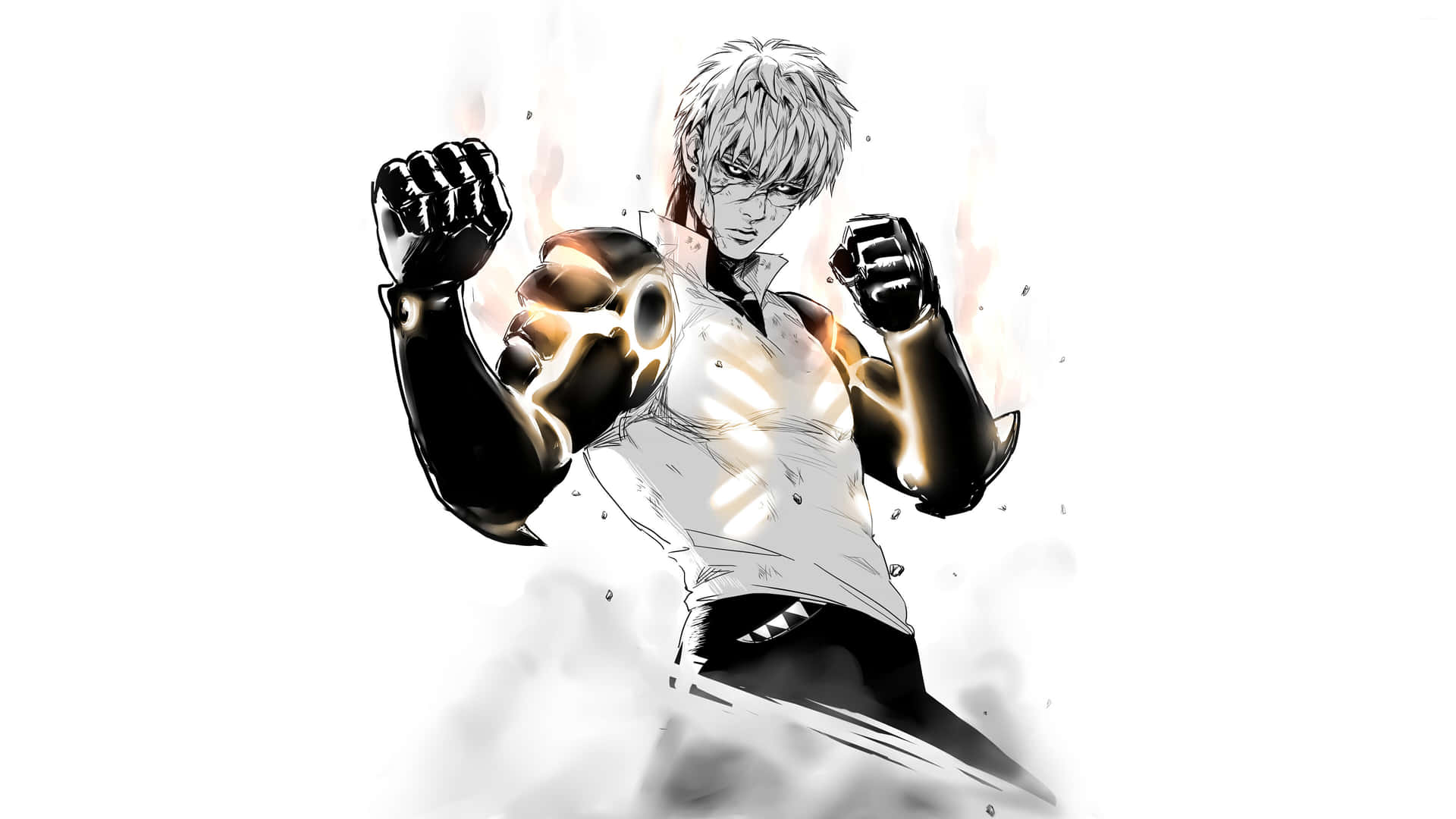 Genos in Action - A Powerful Cyborg Hero Wallpaper
