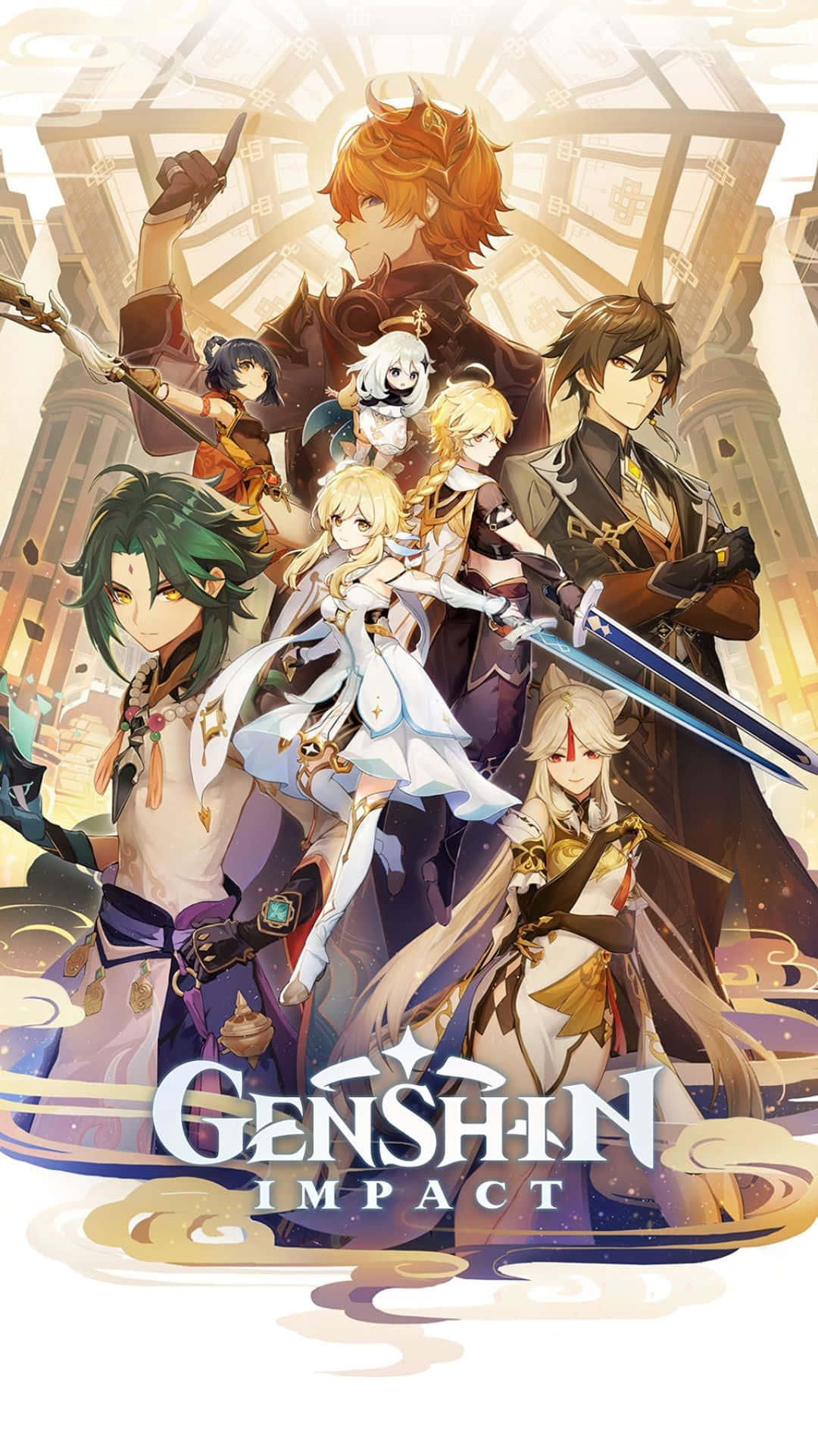 Ensemble of Genshin Impact Characters Wallpaper