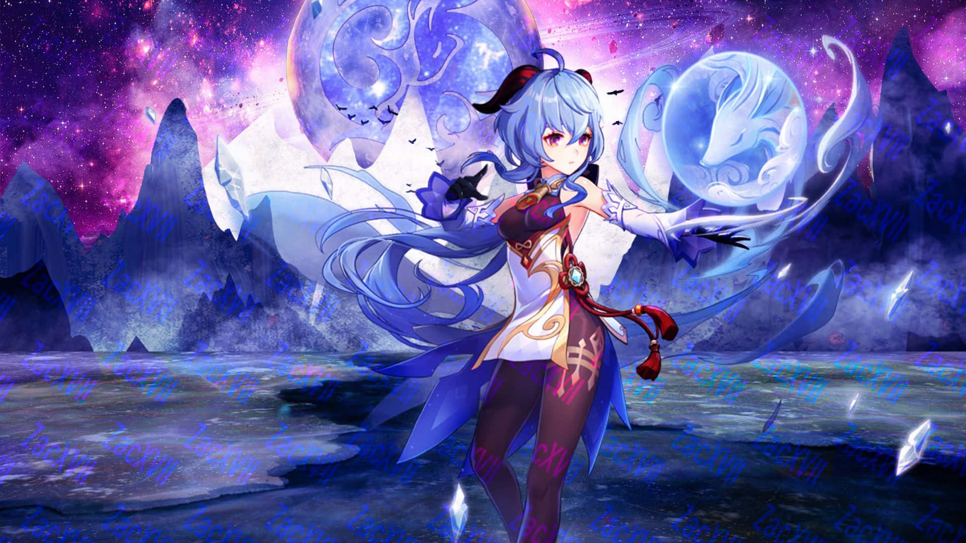 Ganyu, The Celestial Adeptus from Genshin Impact Wallpaper