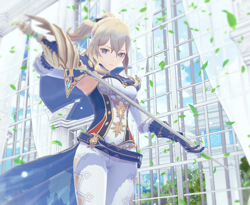 Jean from Genshin Impact: The Dandelion Knight in action Wallpaper