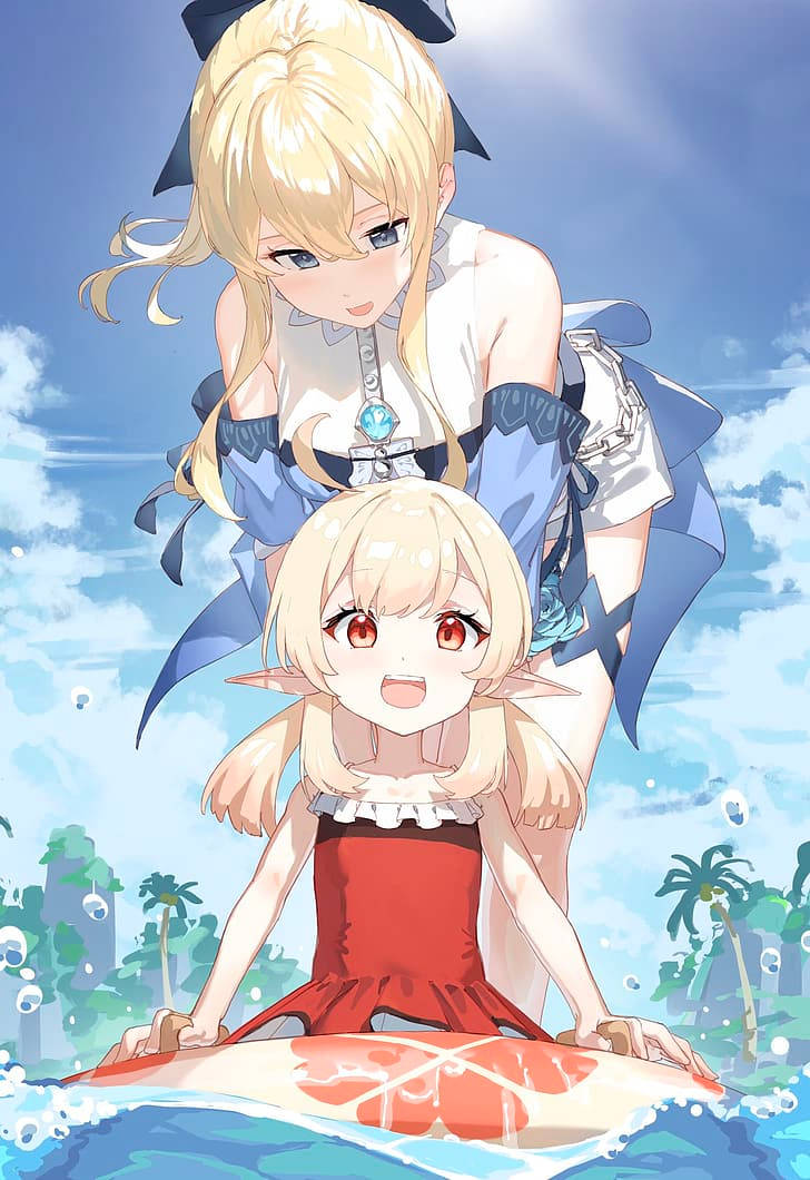Genshin Impact Klee And Jean During Summer Wallpaper