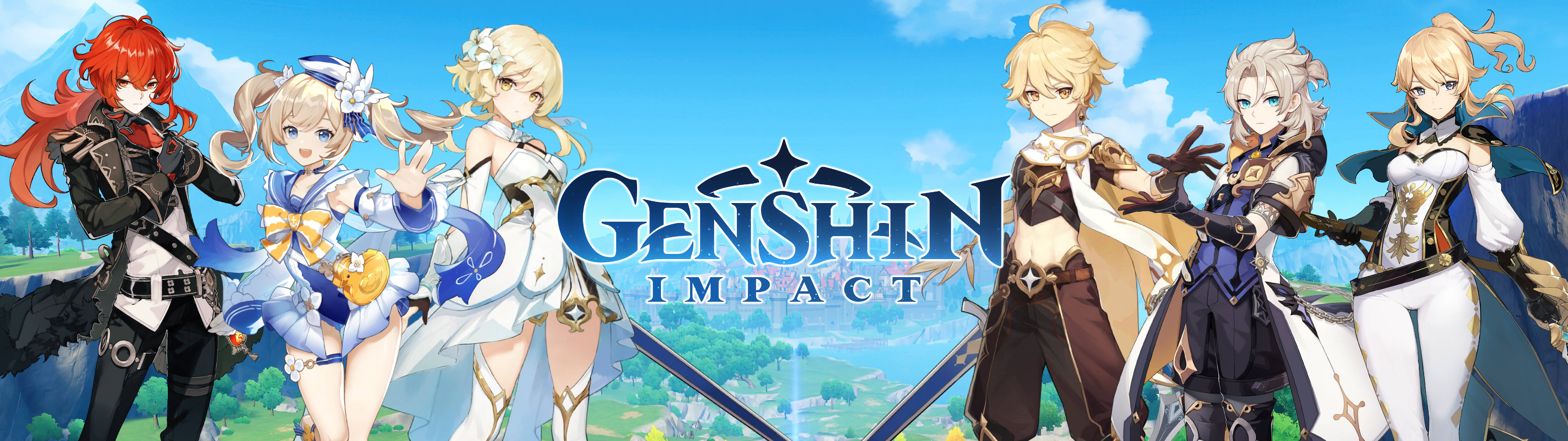 Genshin Impact Mondstadt 5120x1440 Gaming Wallpaper
