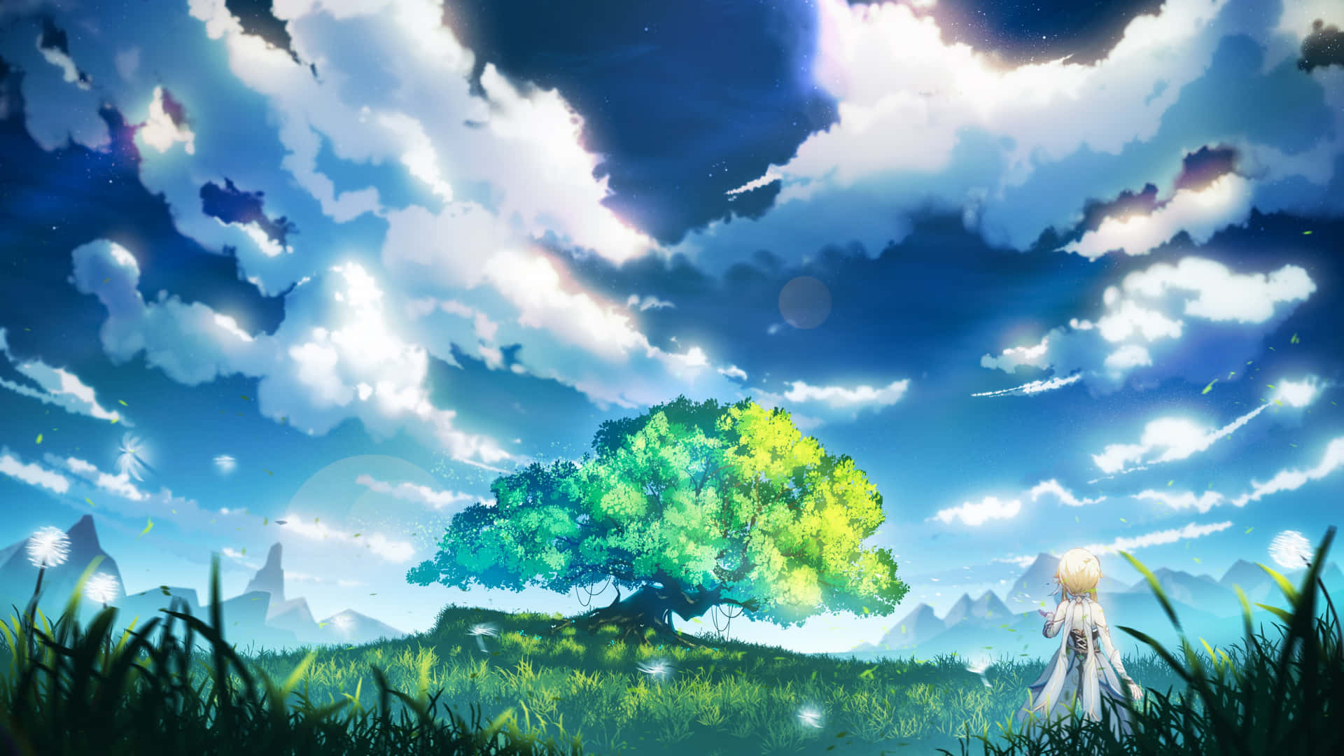Genshin_ Impact_ Serene_ Landscape_with_ Character Wallpaper
