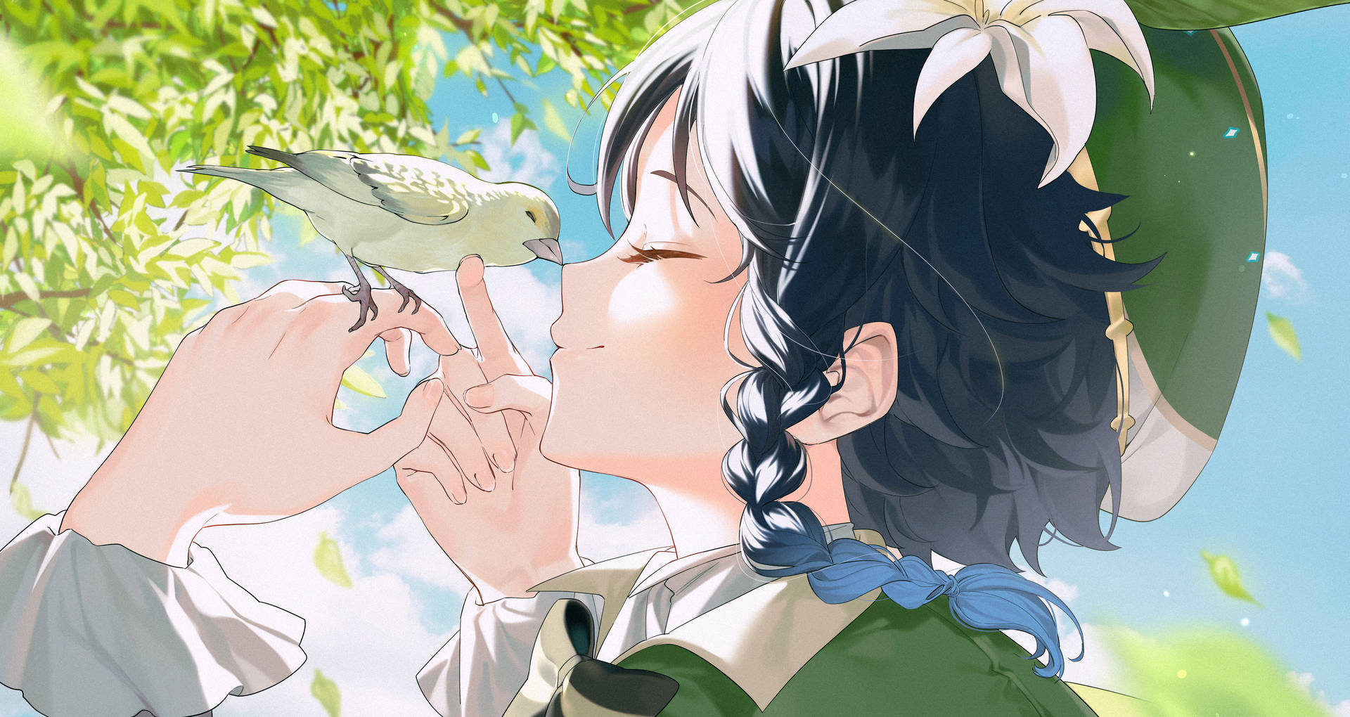 Genshin Venti With A Bird