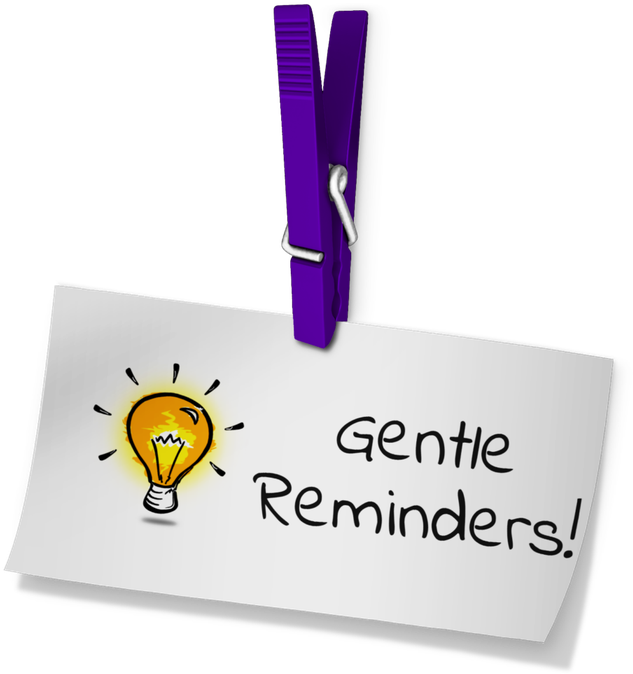 Gentle Reminders Note Clipart PNG