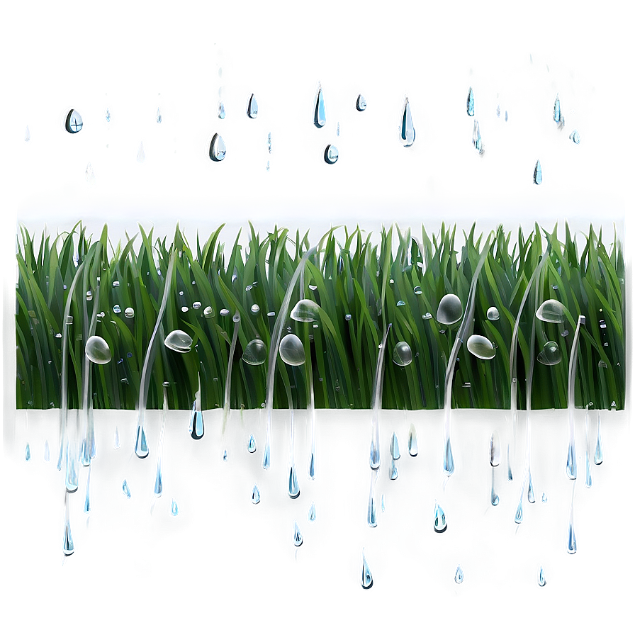 Gentle Water Drops On Grass Png 12 PNG