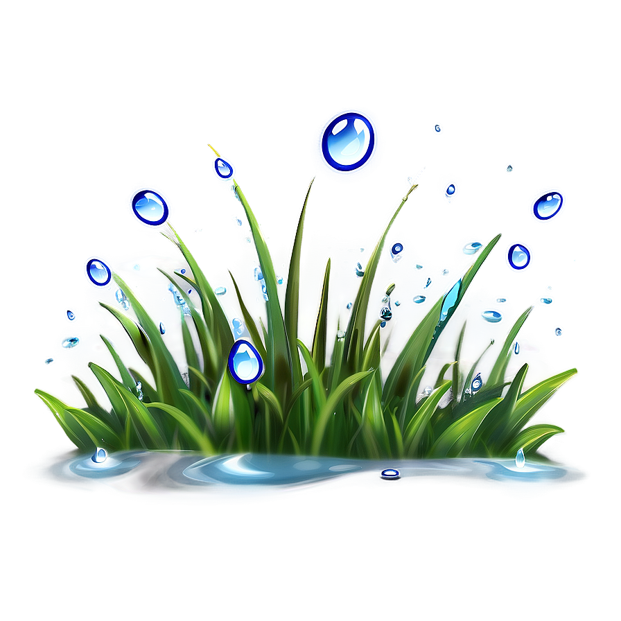 Gentle Water Drops On Grass Png 47 PNG