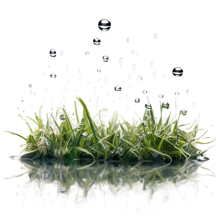 Gentle Water Drops On Grass Png Vai PNG