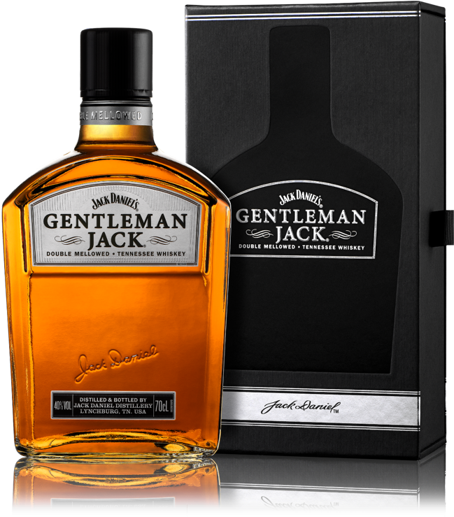 Gentleman Jack Whiskey Bottleand Box PNG