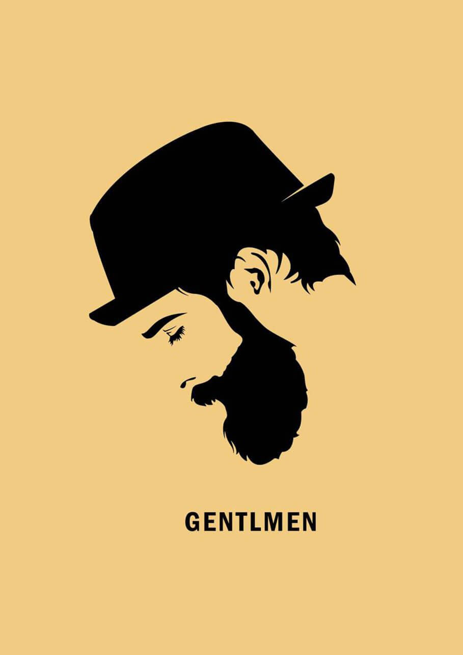 Gentlmen Bowing Beard Logo Side Angle Wallpaper