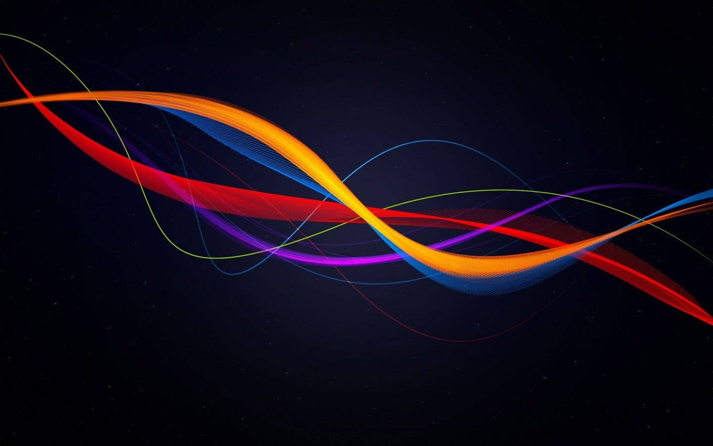 Genuine Abstract Neon Light Waves Wallpaper