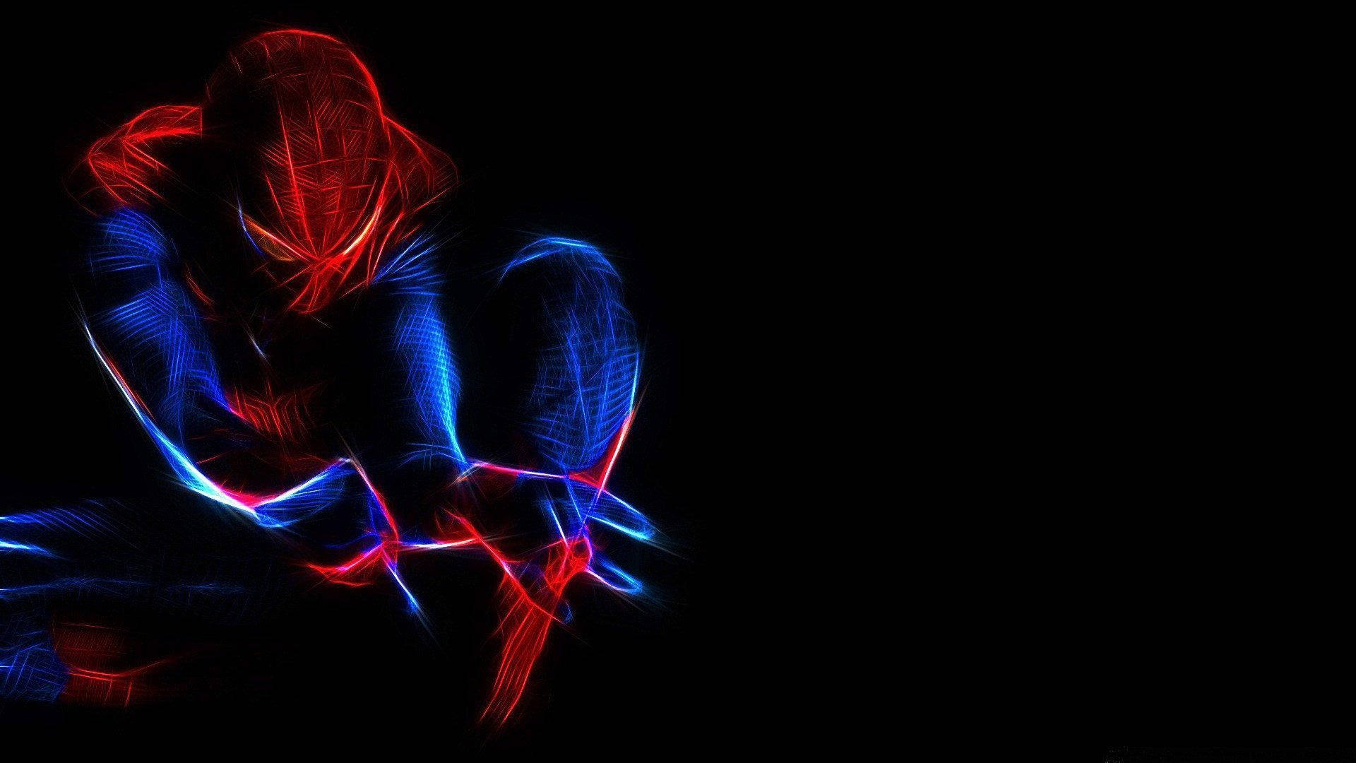 Genuine Spider-Man In Neon Lights Wallpaper
