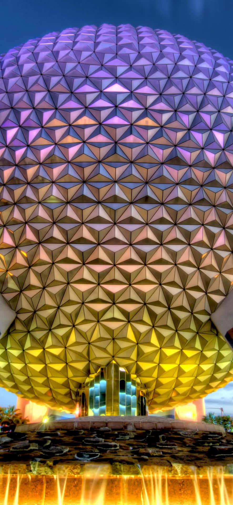 Geodesic Dome Structure Night Wallpaper