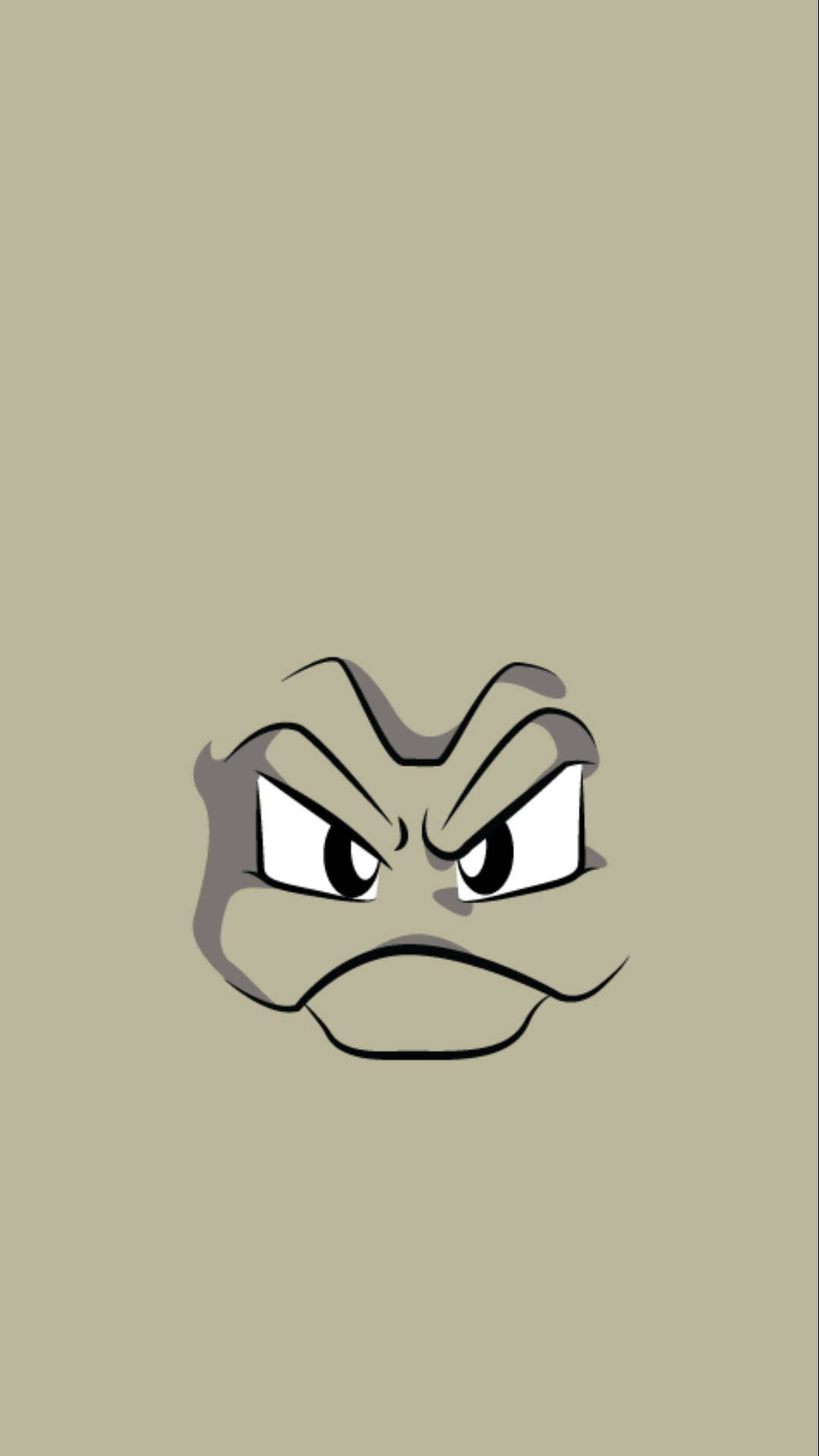 Geodude Face On Gray Background Wallpaper