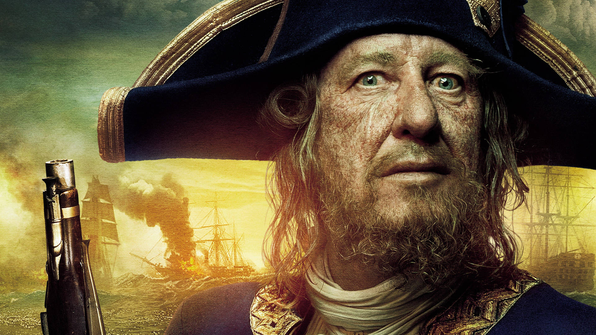 Geoffreyrush Como El Capitán Barbosa. Fondo de pantalla