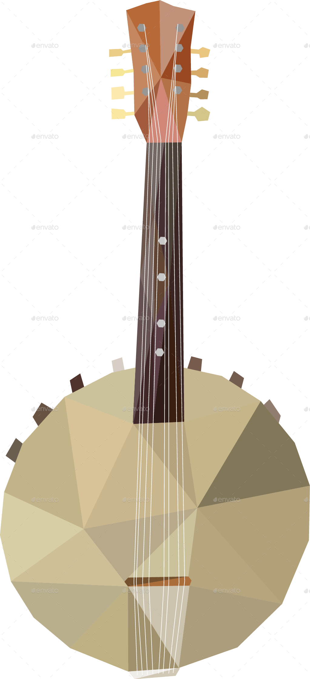 Geometric Art Guitar Design PNG