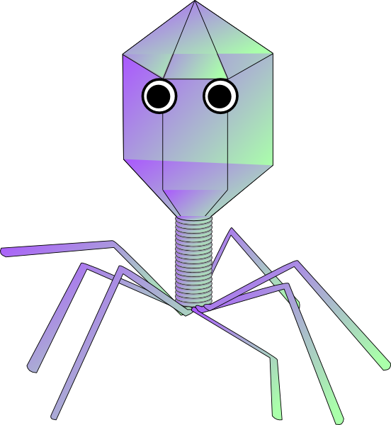 Geometric Bacteriophage Illustration PNG