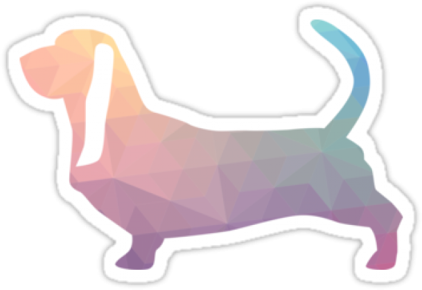 Geometric Basset Hound Artwork PNG