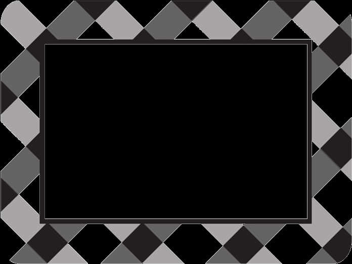 Geometric Black White Frame PNG