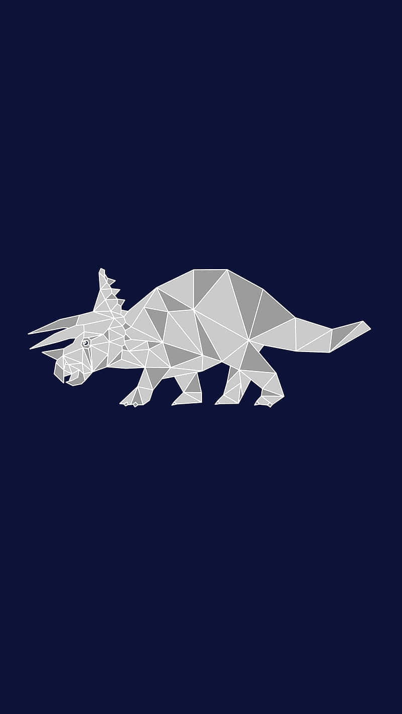 Geometric Blue Dinosaur Artwork Wallpaper