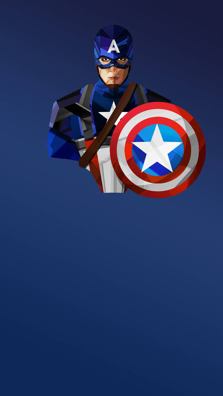 Bakgrundgeometrisk Bakgrund Med Captain America För Iphone. Wallpaper