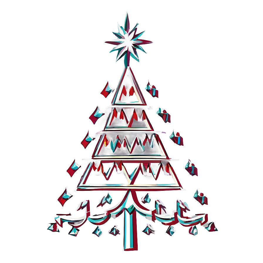 Geometric Christmas Tree Outline Png Vai40 PNG