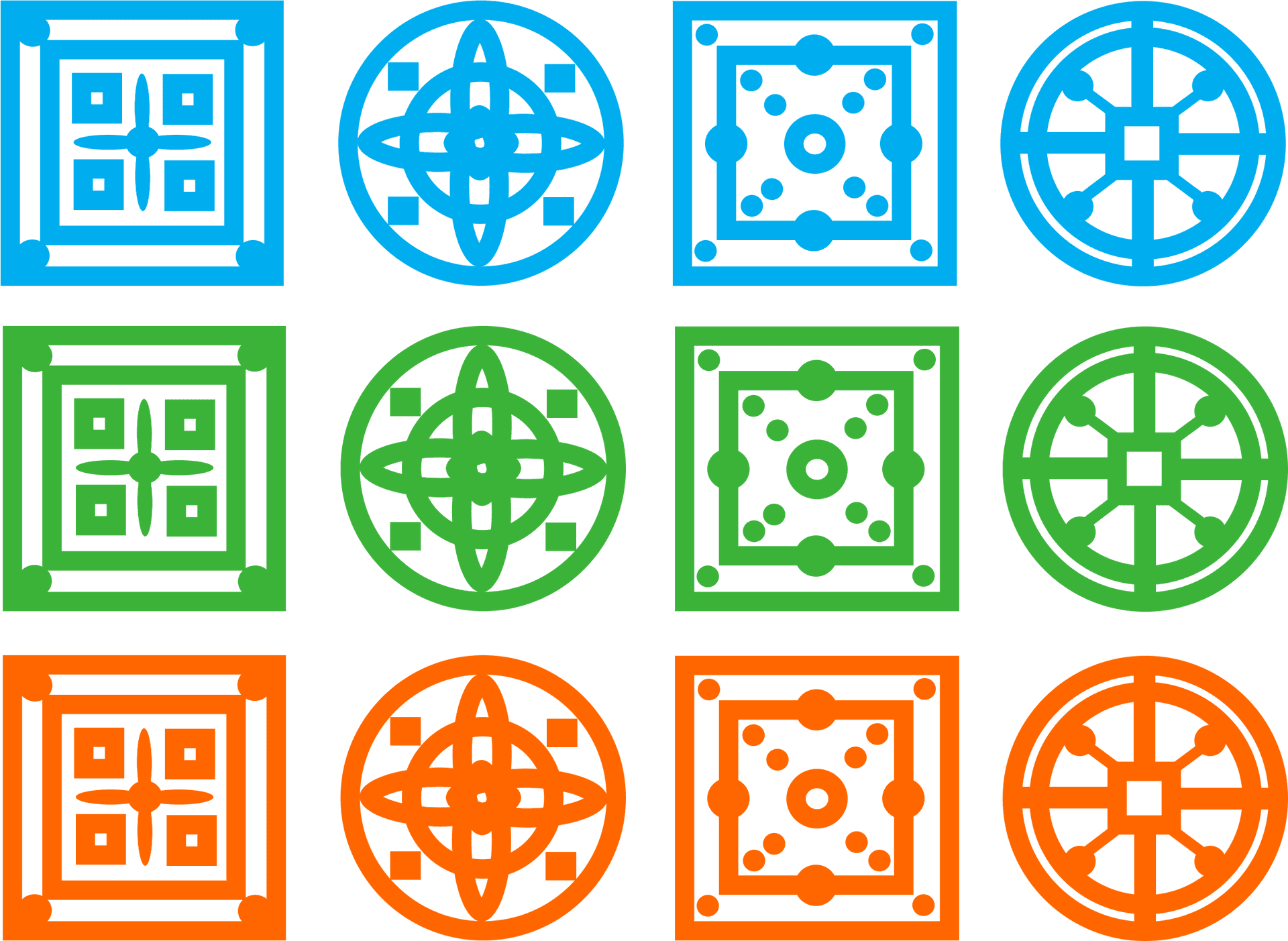Geometric Circle Patterns Collection PNG