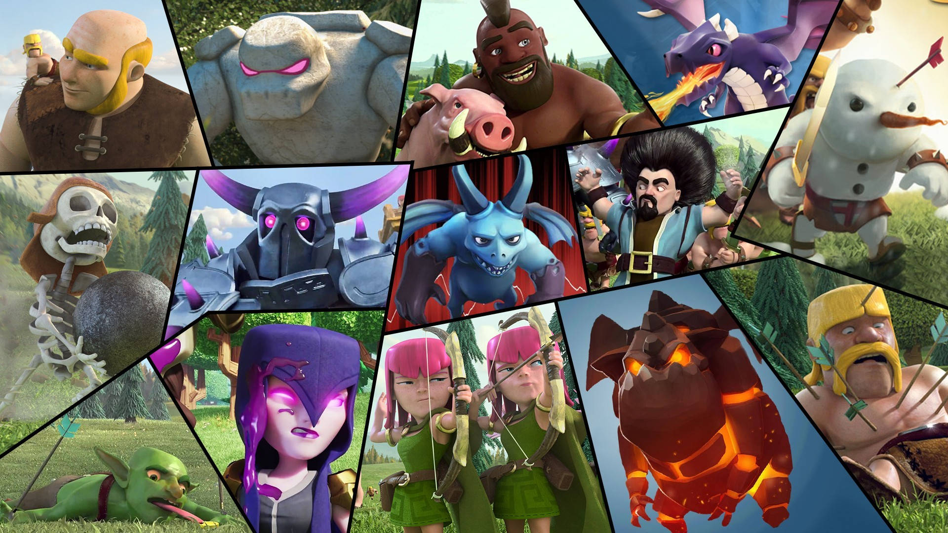Geometric Collage Clash Of Clans Wallpaper