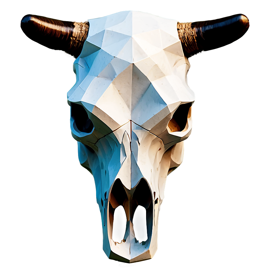 Geometric Cow Skull Png 06132024 PNG