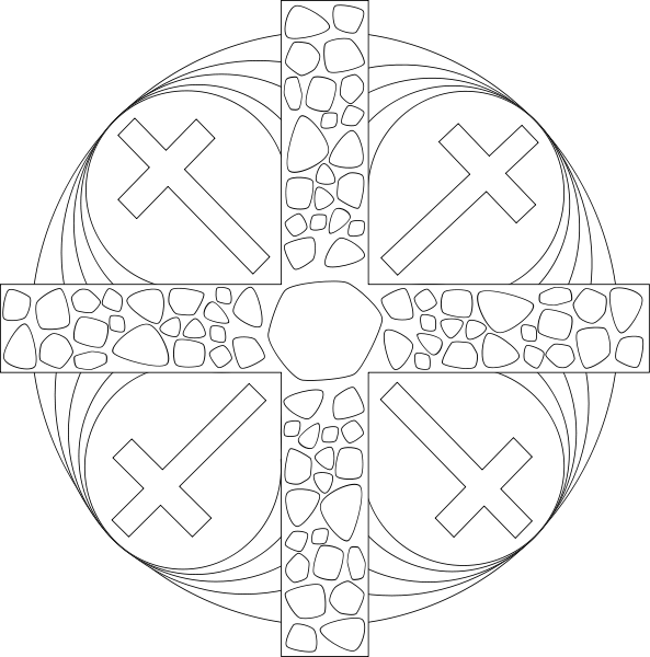 Geometric Cross Mandala Design PNG