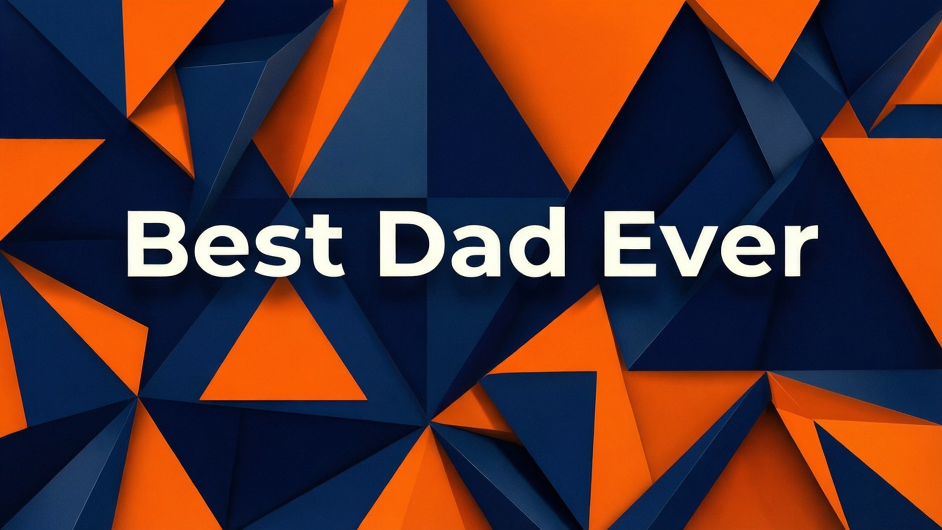 Djärvt geometriskt mönster med modern sans-serif 'Bästa Pappan Någonsin' text