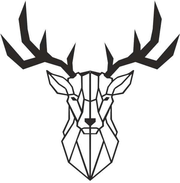 Geometric Deer Head Silhouette PNG