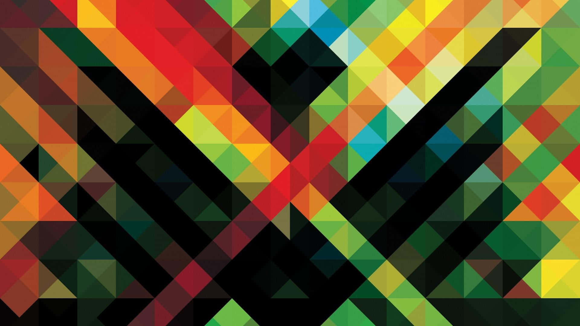 Colorful Triangles Form a Unique Geometric Desktop Background Wallpaper