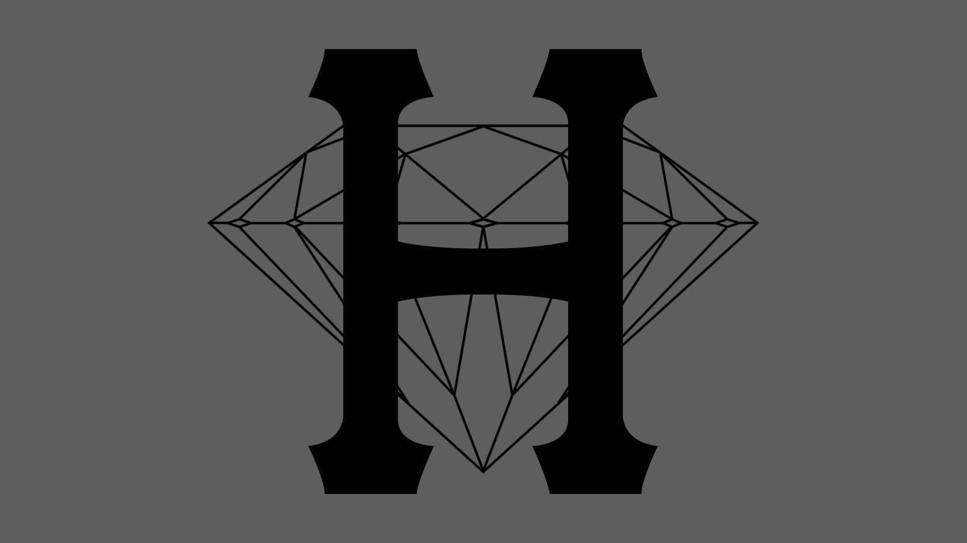 Geometric Diamond H Letter Design Wallpaper