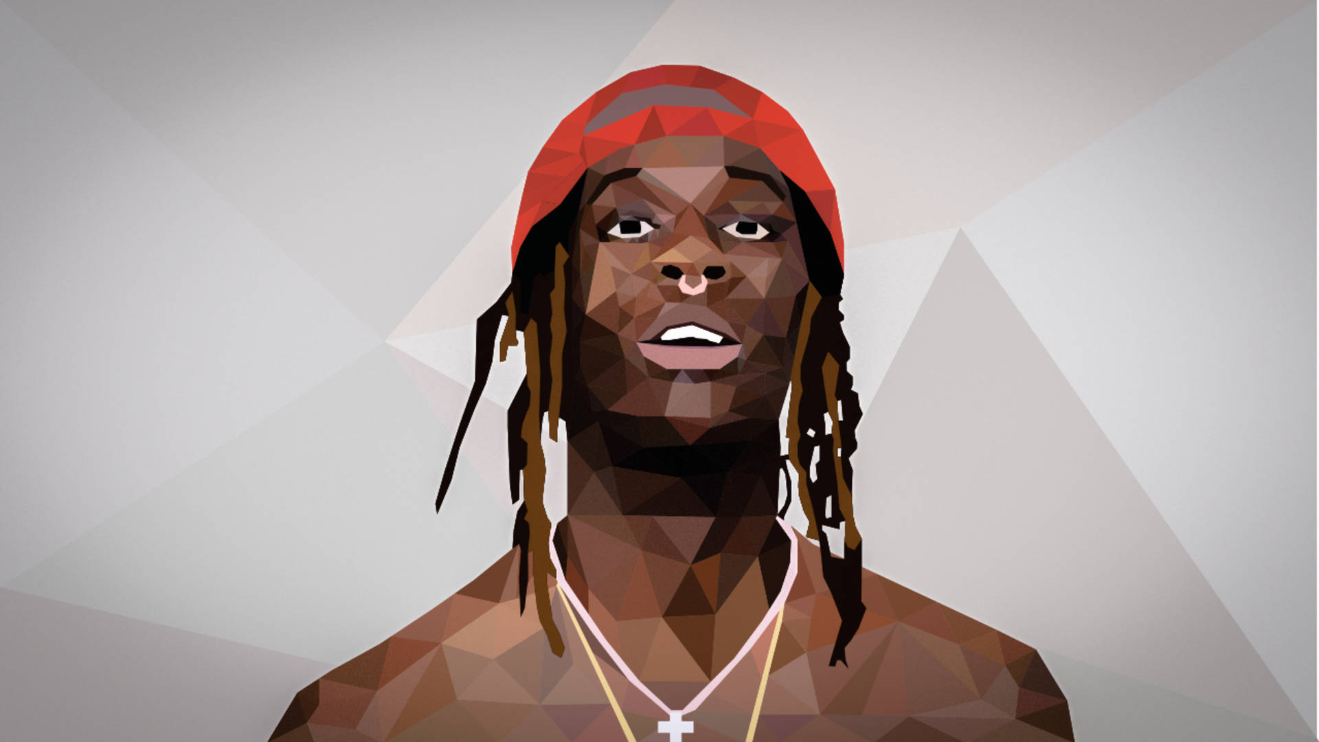 Join Young Thug on a musical journey through a vibrant and abstract world Wallpaper