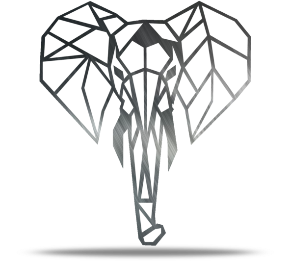 Geometric Elephant Art PNG