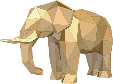 Geometric Elephant Artwork PNG