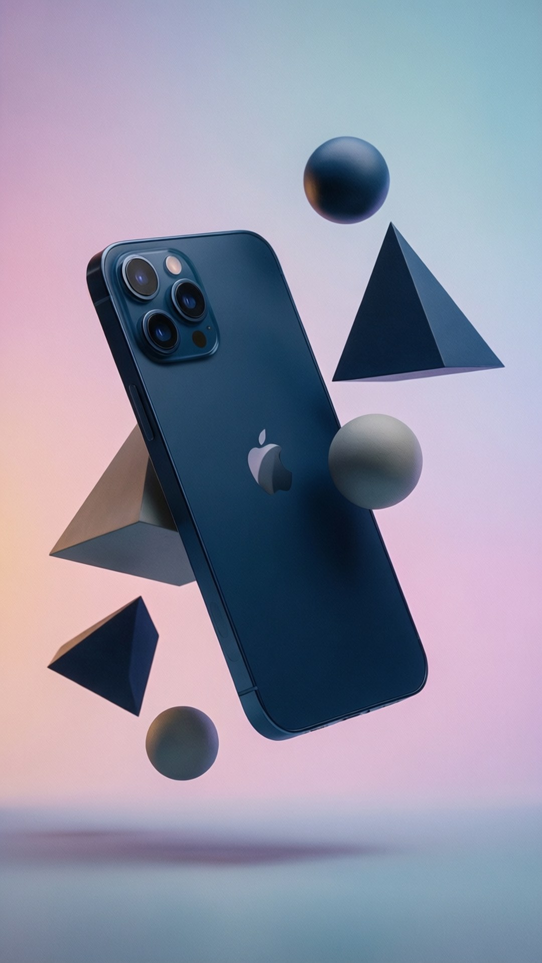 iPhone 13 med surrealistiska geometriska former