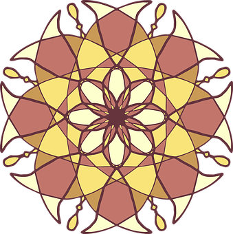 Geometric Floral Mandala Pattern PNG