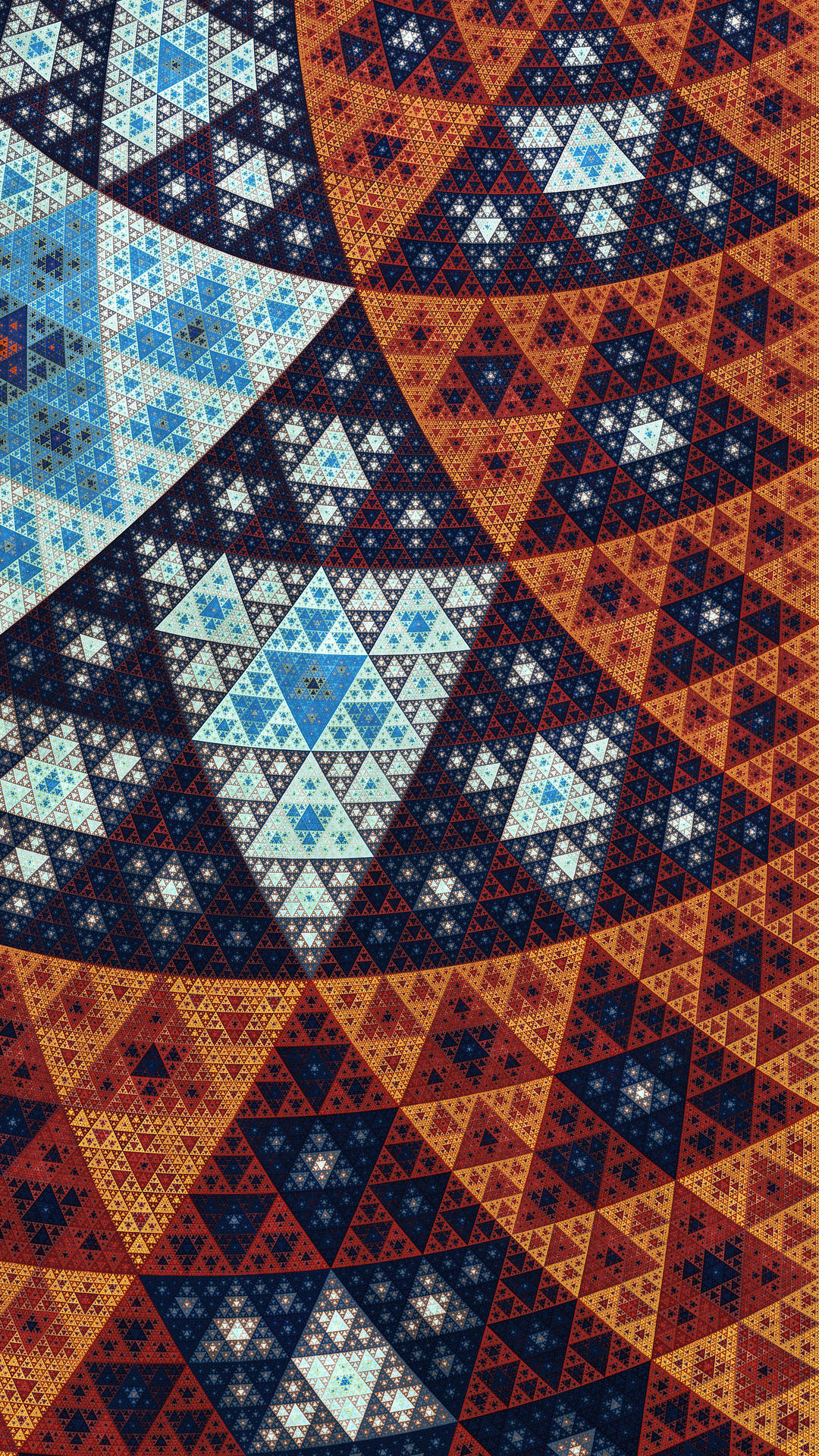 Geometric Fractal Triangles Wallpaper