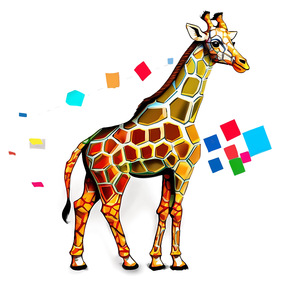 Geometric Giraffe Outline Png 05062024 PNG