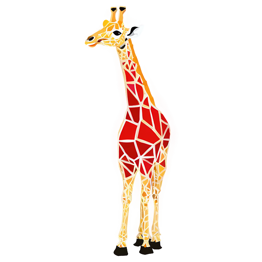 Geometric Giraffe Outline Png Mvh41 PNG