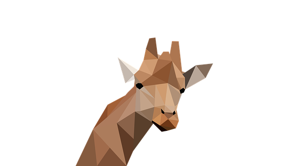 Geometric Giraffe Portrait PNG