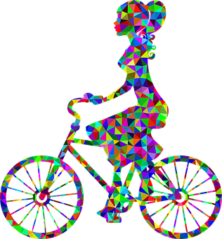 Geometric Girlon Bicycle PNG