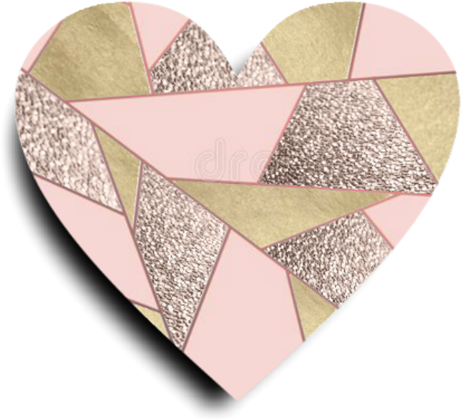 Geometric Glitter Heart Design PNG